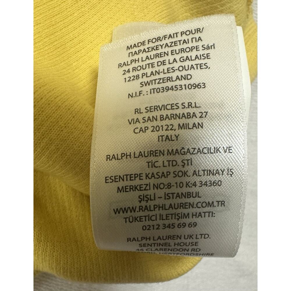 Polo Ralph Lauren Adult Men Pullover Sweatshirt 2XL Yellow Quarter Zip Blue Pony - Picture 6 of 10